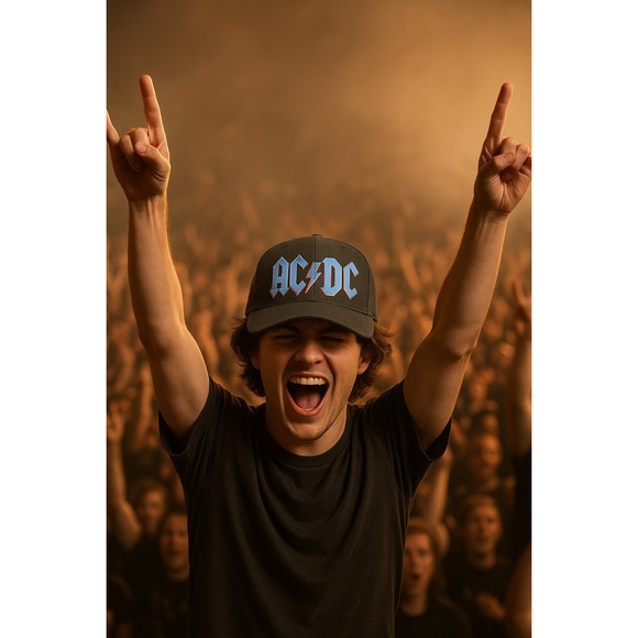 Accessories | Acdc Grey Vintage Style Under License Hat With 3d Effect ...